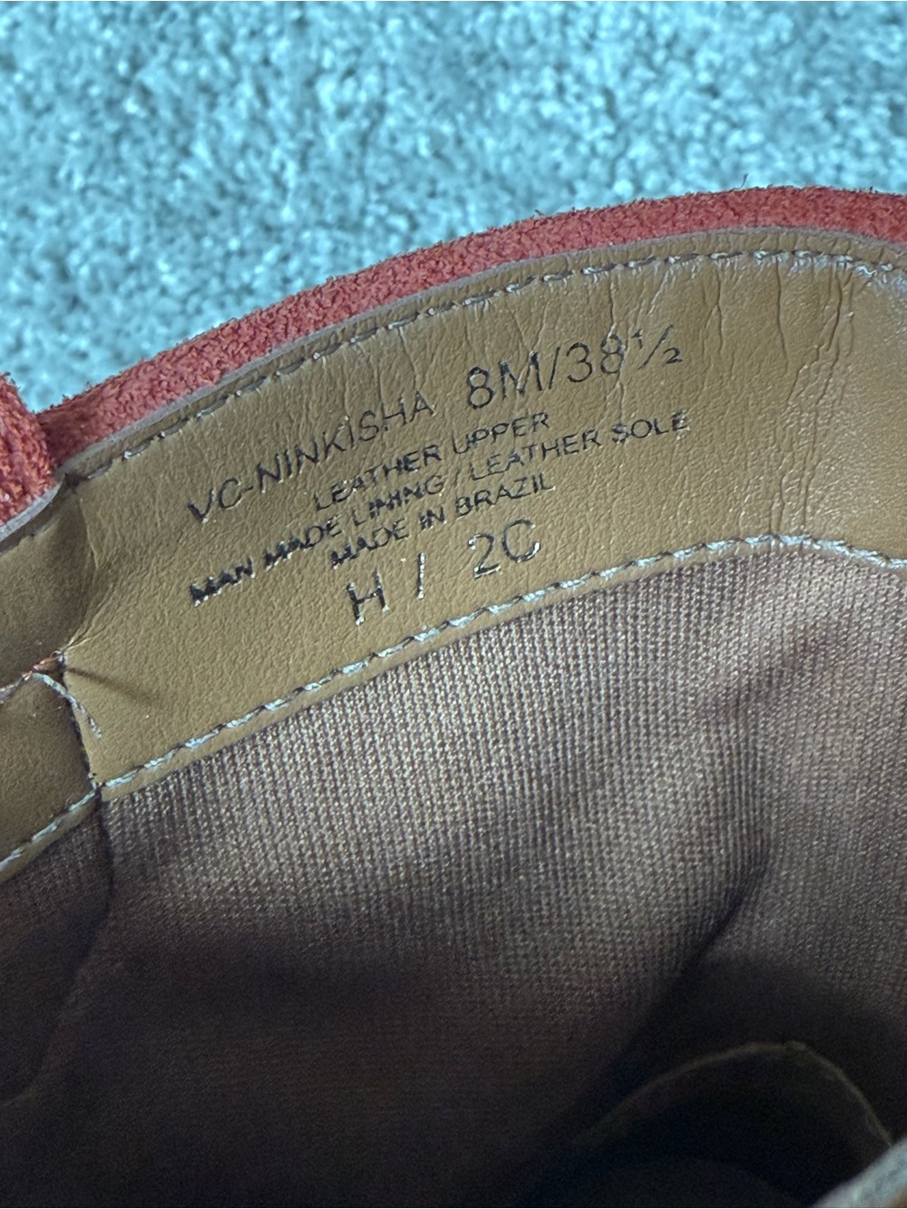 Vince Camuto Ninkisha Suede Western Heeled Boots Ketchup Red US 8 EU 38.5 NWOT - Picture 11 of 14